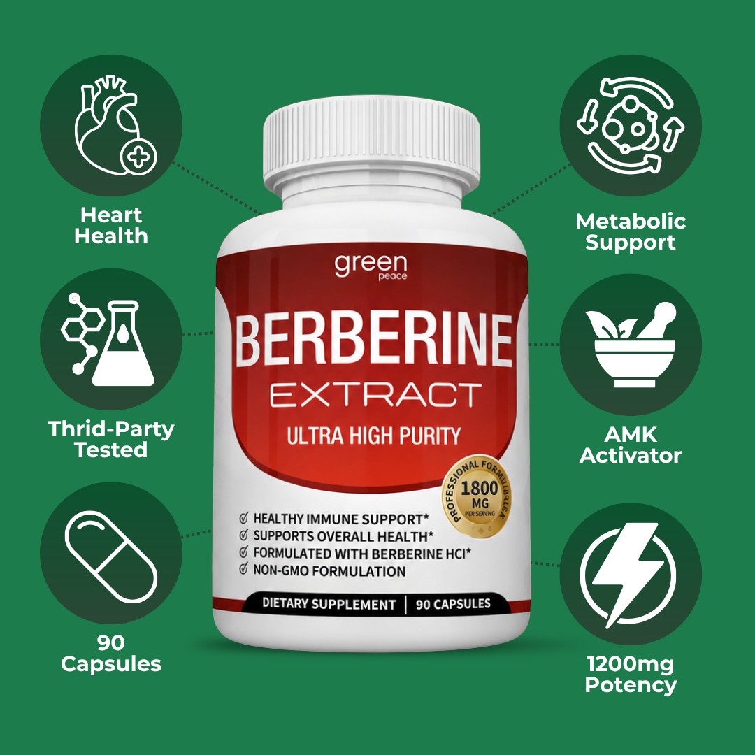 Berberine HCl supplement vegetable capsules