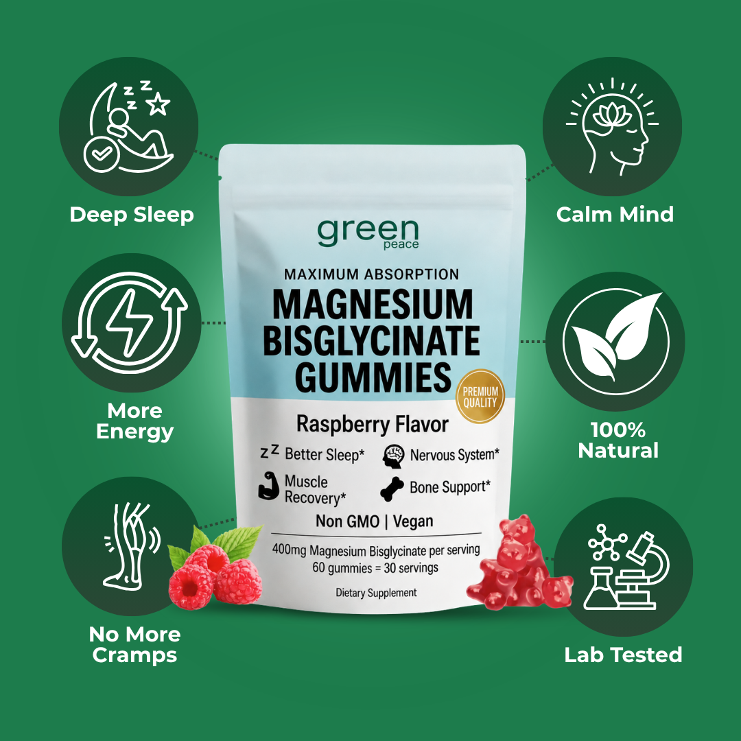 Green Peace Magnesium Bisglycinate Gummies 60-count pouch