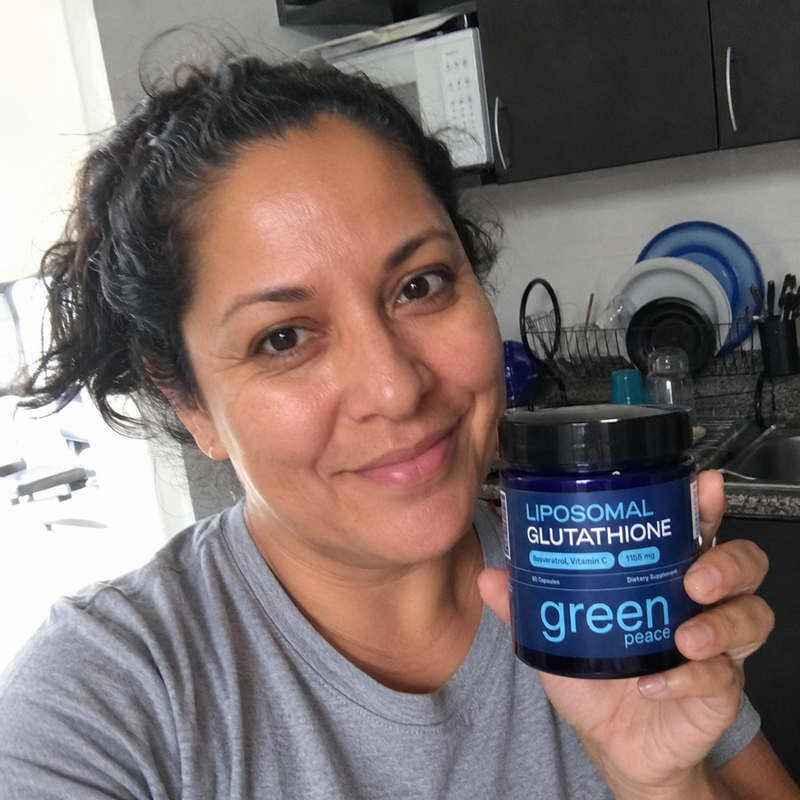 Customer with Green Peace Liposomal Glutathione